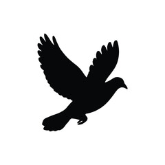 A bird in flight, soaring through the air with wings spread wide, captured from a side viewpoint