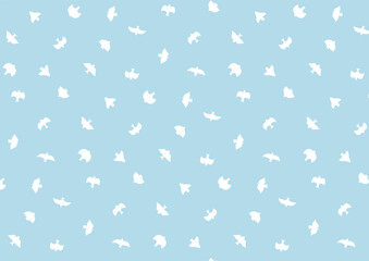 鳥のシルエットのシームレスパターン素材（水色）