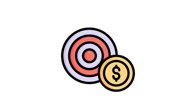 A well designed premium flat outline animated icon of financial goa