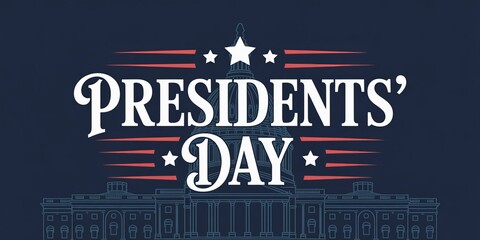 Presidents' day holiday with patriotic design