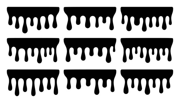 Black ink drips a white abstract pattern liquid