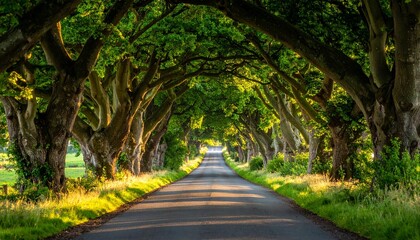 Enchanting Road Through the Dark Hedges - A Tunnel of Ancient Beech Trees.