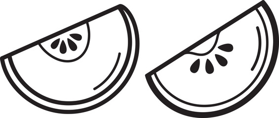 Apple fruit slice silhouette illustration design