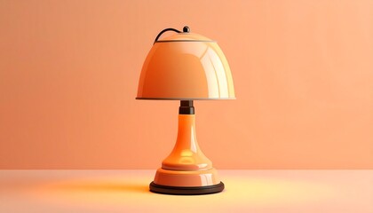 Elegant Peach Table Lamp Illuminating a Softly Lit Room.