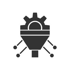 Smart Data Filter Icon - Funnel With Gear Icon