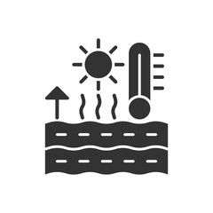 Evaporation Icon - Sea Thermometer Icon
