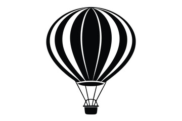 Obraz premium Decorative Hot Air Balloon Silhouette Illustration in Black and White for Travel Branding and Logo Symbols