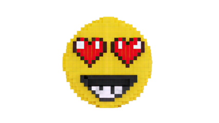 Pixelated Heart Eyes Emoji