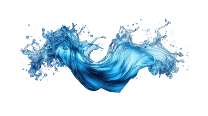 Dynamic Water Wave on Transparent Background