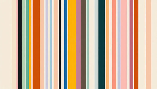 Minimalist vertical rainbow stripes with text emphasizing portrait and pride concepts