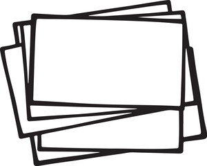 Stack of blank white cards or photo frames