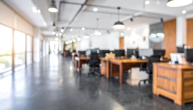Abstract blurred office interior room. blurry working space with defocused effect. use for background or backdrop in business concept. High quality