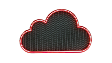 Cloud shape with honeycomb texture and red metallic border