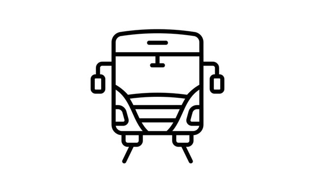 A trendy outline animated icon of public city bus