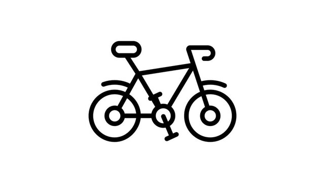 Easy to edit outline animated icon of eco bicycle transport