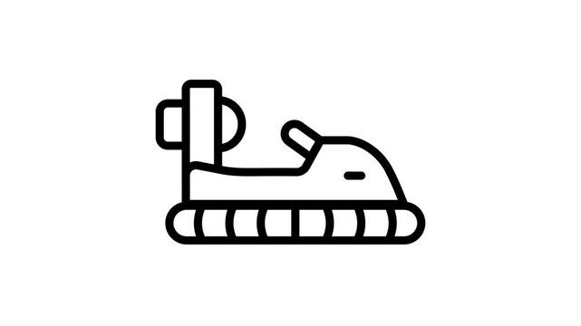 A captivating linear animated icon of bumper car amusement