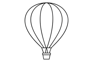 Obraz premium Hot Air Balloon Symbol Vector, Black and White Graphic Element for Adventure and Outdoor Activities