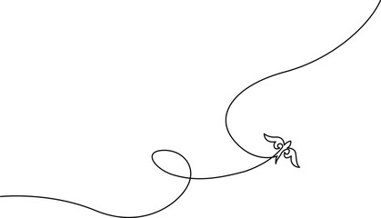 Small bird following a curving path Vector
