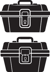 Toolbox silhouette vector illustration container