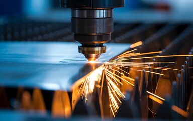 Precision metal cutting with laser technology a close up industrial process