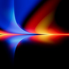 abstract neon background. Intense rainbow gradient glows on dark. Digital illustration