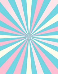Radiating Sunburst Pattern with Blue Pink and Cream Colored Rays