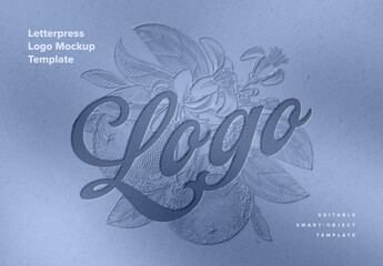 Letterpress Logo Mockup Template