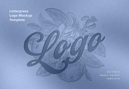 Letterpress Logo Mockup Template