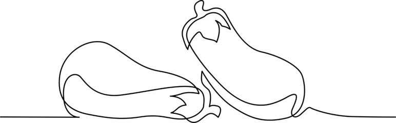 Obraz premium Two eggplants on a surface Vector