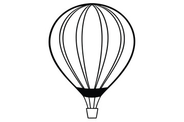 Obraz premium Whimsical Doodle Style Hot Air Balloon Vector Graphic, Black and White Illustration for Children's Books and Playful Travel Themes