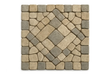 Decorative paving stone pattern creating a path design
