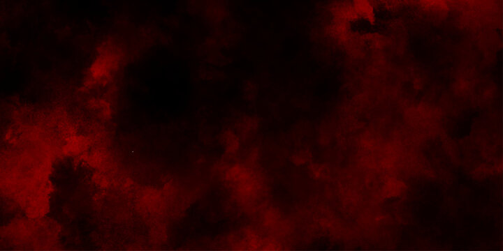 Red clouds in the black sky surreal background with copy space for design, red powder explosion freeze motion of red particles splashing, designed for atmospheric fantasy or horror visual concepts. 