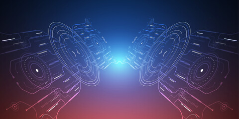 Technological background. HUD digital futuristic .Digital technology . Vector illustration.