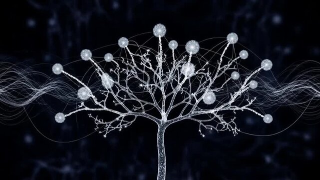 Neural Network Tree - Abstract Representation of Artificial Intelligence.