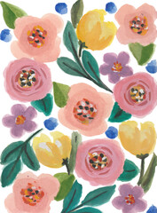 Vibrant Watercolor Floral Arrangement art