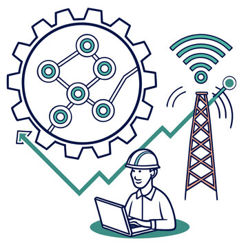 High-Tech Infrastructure Optimization Algorithm Vector Icon for Advanced System Engineering and Logical Data Management