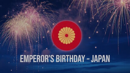Emperor's birthday japan celebration with fireworks