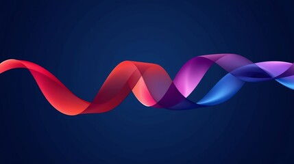 Abstract Colorful Smoke Wave Flowing on Dark Blue Background Digital Art