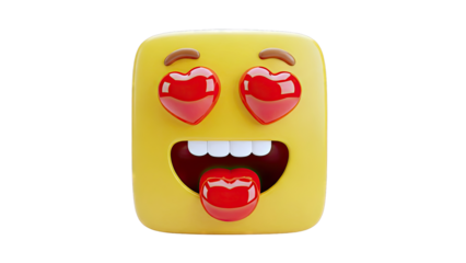 Emoji with Heart Eyes and Tongue Out
