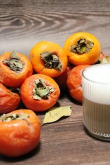  persimmons, orange cherries, autumn fruits, fruits full of vitamins, ripe fruits