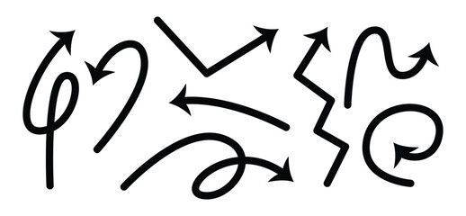 Zigzag Arrow Icon Set Showing Business Growth, Financial Trends and Market Progress Isolated on White Background
