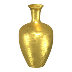 jug and gold vase container object for decoration isolated on transparent background