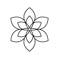Obraz premium A minimalist line art illustration of a stylized flower with multiple petals on a white background