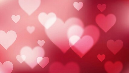 Abstract Valentine&rsquo;s Day Background with Soft Pink and Red Hearts