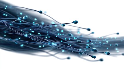 Digital Symphony: An abstract composition, featuring a network of illuminated fiber optic cables, representing the interconnectedness of modern digital communication. 