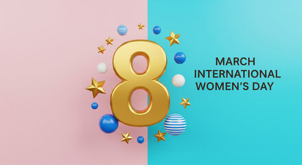 International women's day celebration on march 8th with pearls and gold accents