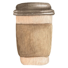 Cup of Coffee Watercolor Illustration⁠
