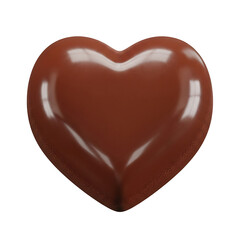 Obraz premium A glossy chocolate heart, a sweet symbol of love and affection on a dark background