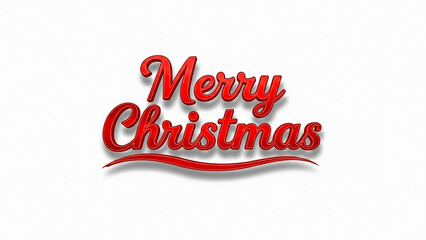 Red cursive Merry Christmas text with a wavy underline on a white background red text cursive font