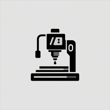 cnc tool programmers black and white vector icon, Jobs threatened by AI